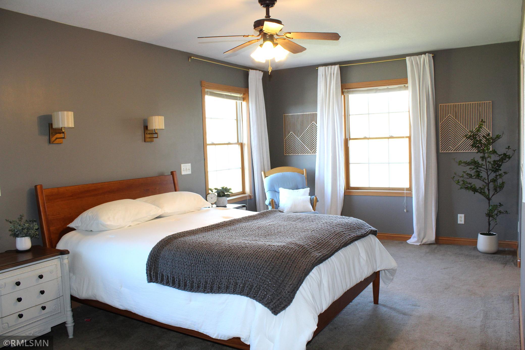 The primary bedroom is a spacious 19x11, not including the walk-in closet and full primary bathroom
