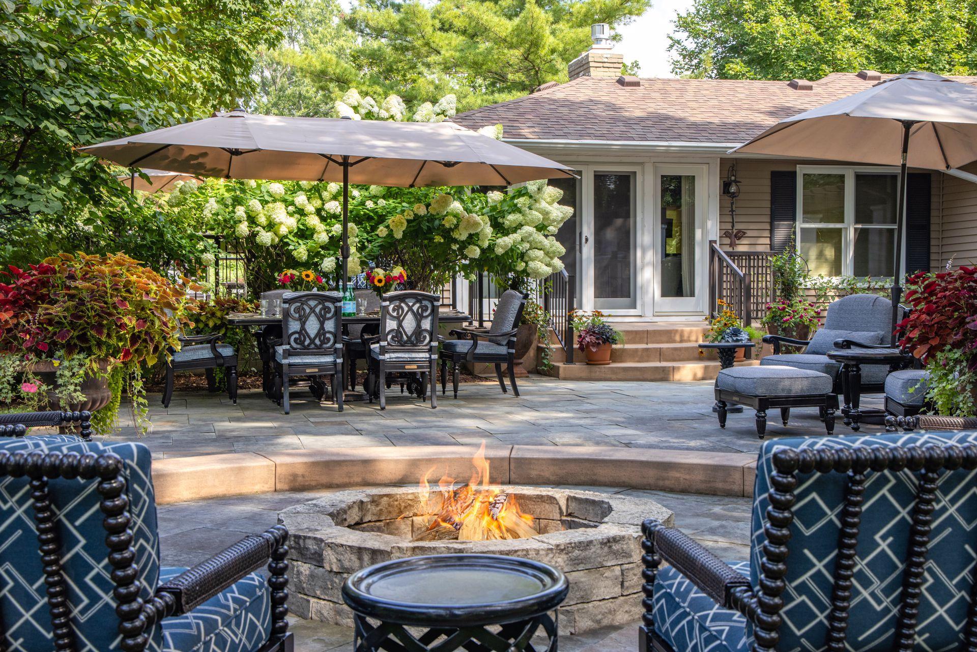 Happy hour around your custom fire feature will be a must!
