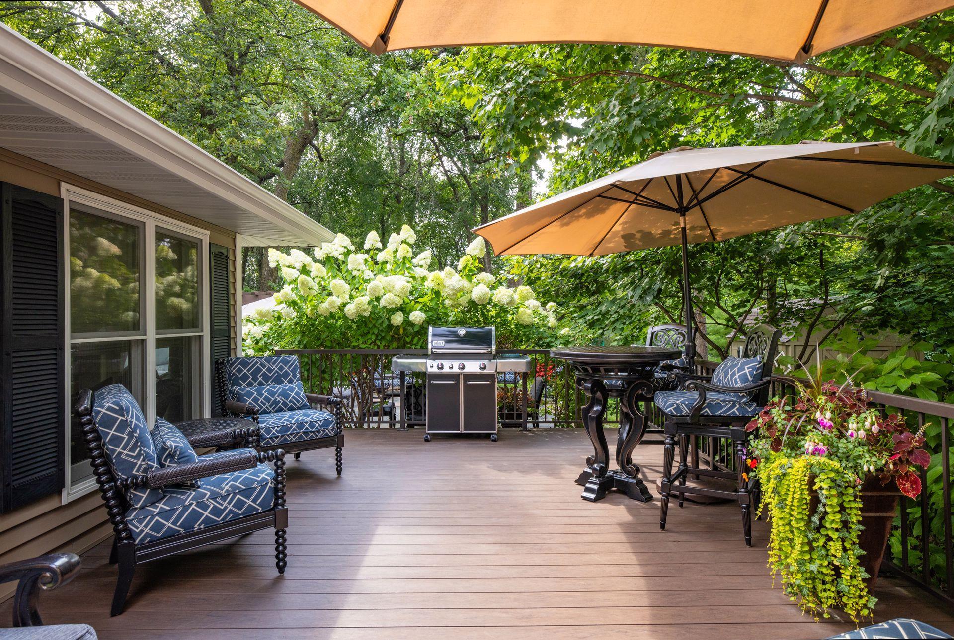 The outdoor deck features maintenance free decking and the perfect place to enjoy happy hour or morning coffee