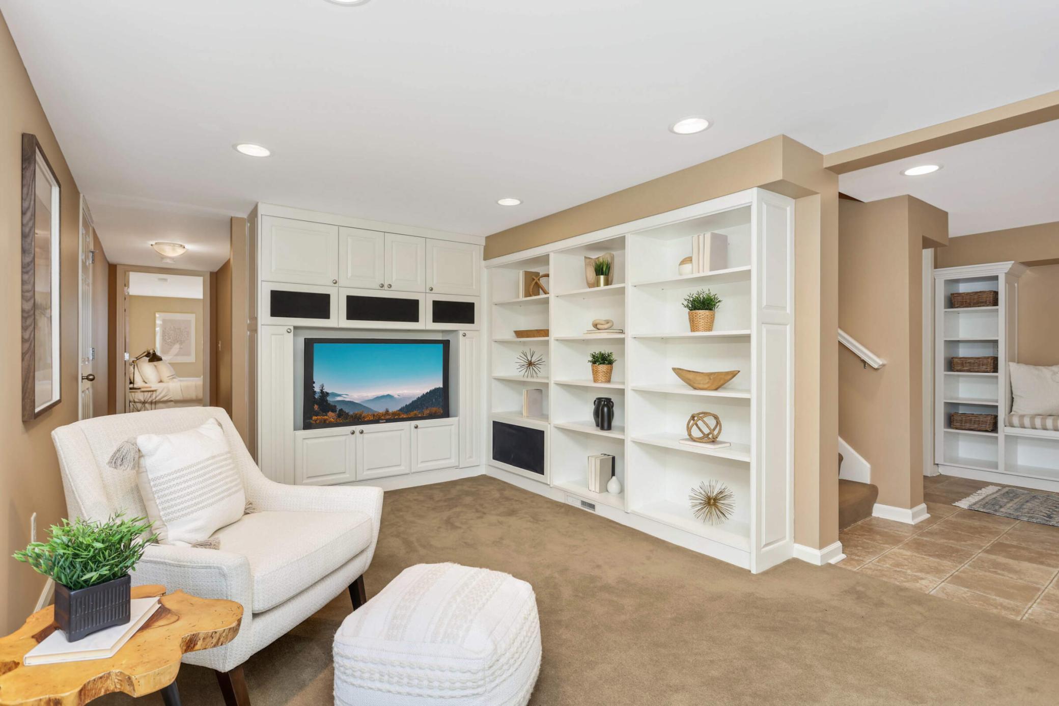 Enjoy more built-ins in the lower level.