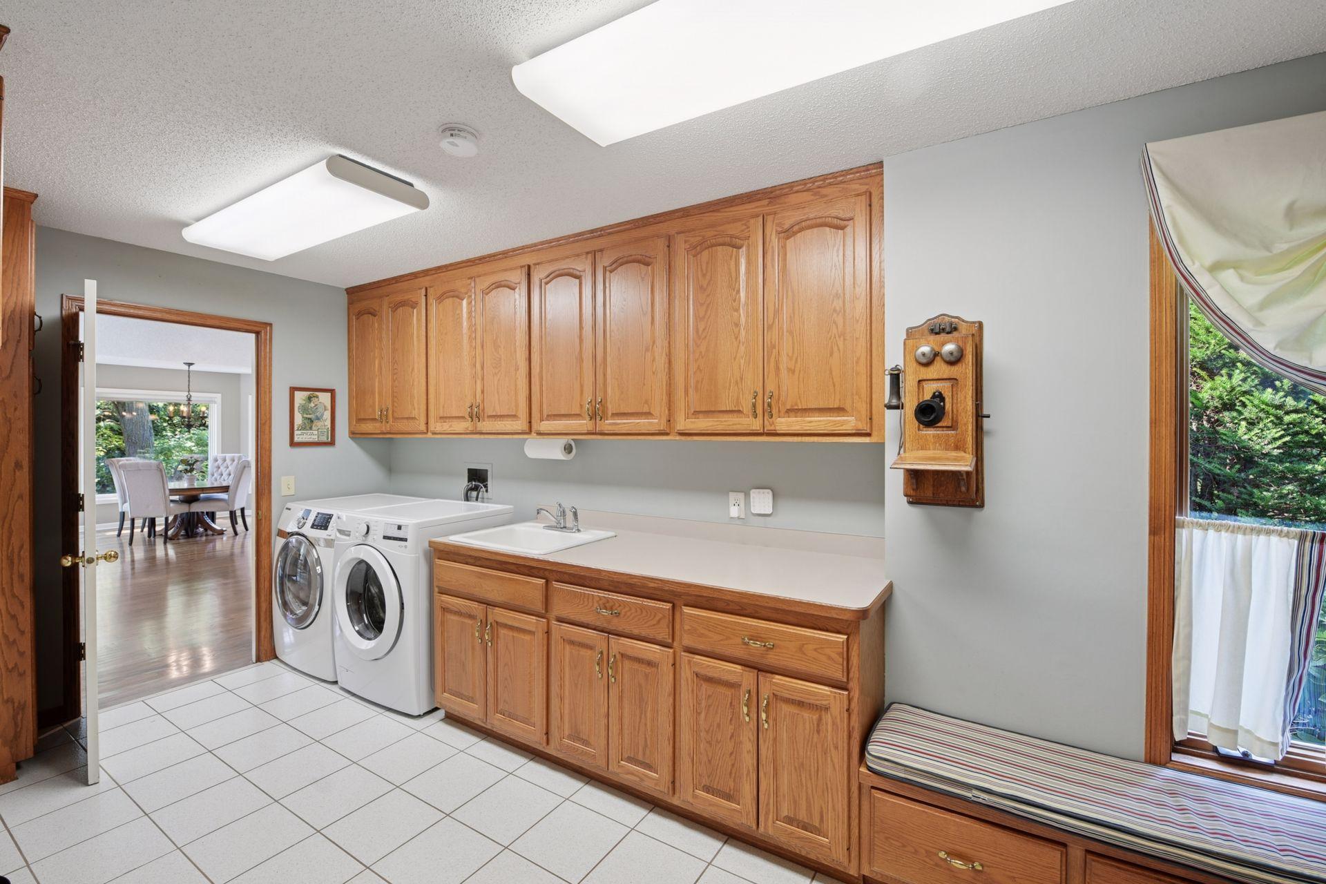 The home's laundry area is conveniently located on the main level