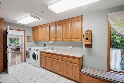 The home's laundry area is conveniently located on the main level