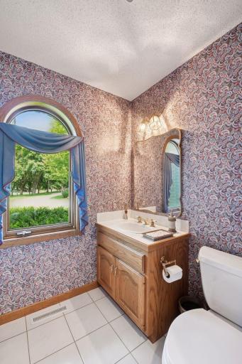 One of two pretty powder baths on the main level
