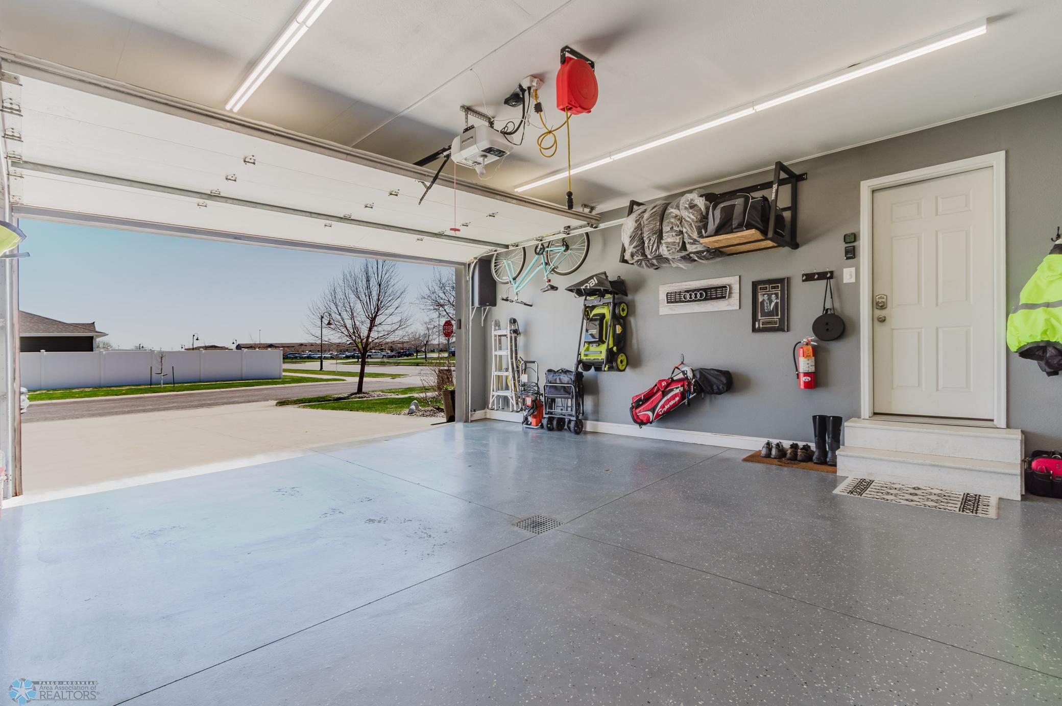 Finished garage extra livable space