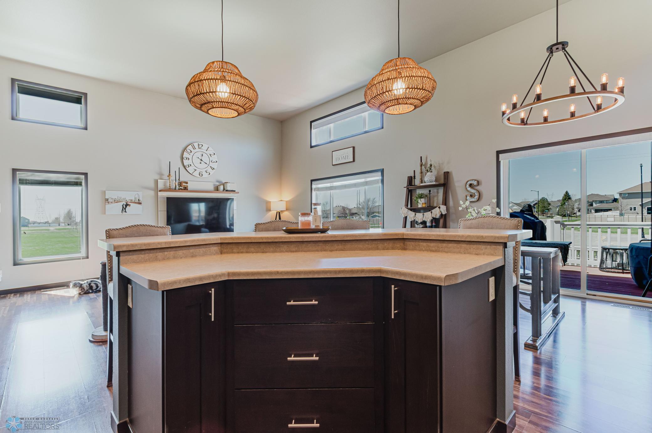 Kitchen with island storage