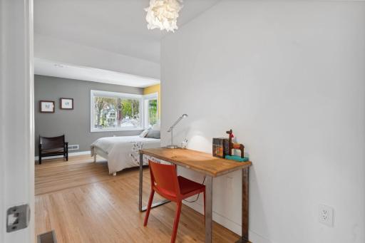 Extra spacious main floor bedroom with en-suite full bathroom and fireplace. This room could also be a great playroom or even a cozy mother-in-law suite!