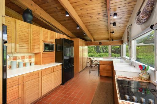 Kitchen overlooks Twin Lakes, wildlife, and more.