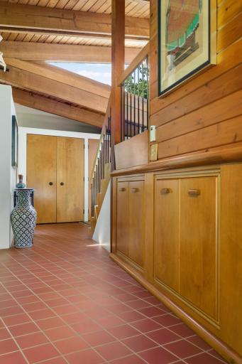 Beautifully preserved midcentury woodwork through out the home.