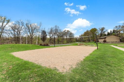 Community volleyball areaâanother fun way to stay active and enjoy the outdoors close to home.