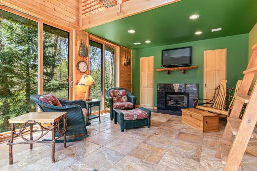 Cozy Gas Fireplace inside Poolhouse