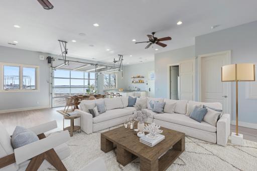 Beach views right outside the window! Open up the garage door for fresh air and sun!