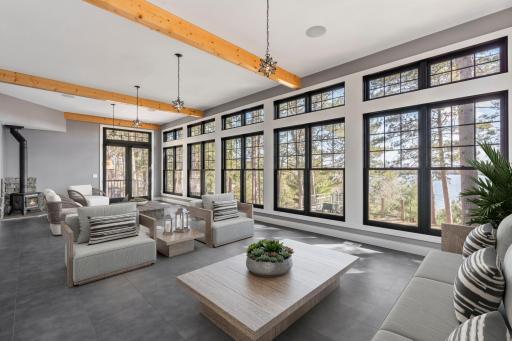 Enjoy all of the seasons with a cast iron fireplace and beautiful views.