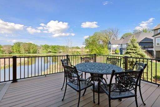 This maintenance-free Deck looks out over the pond and is just the right spot to kick back and catch up with family and friends.