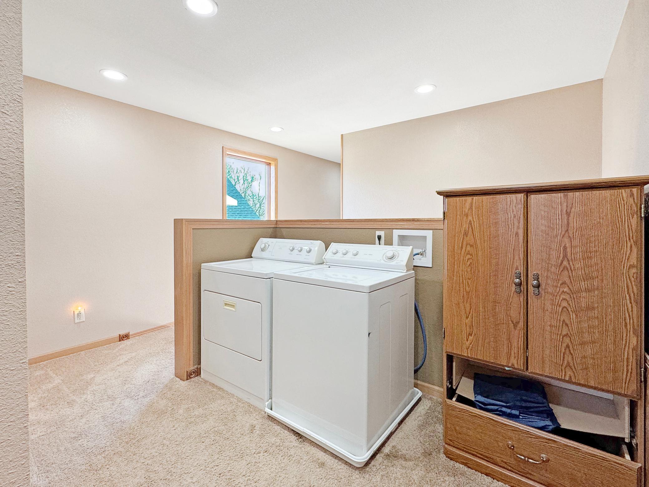 Upstairs laundry area