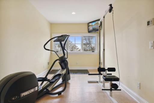 Third floor exercise studio with sweeping views.