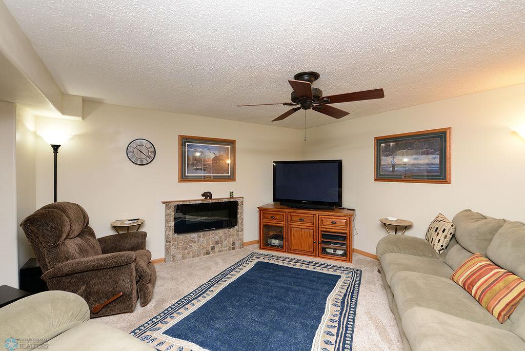 Family room w/electric fireplace