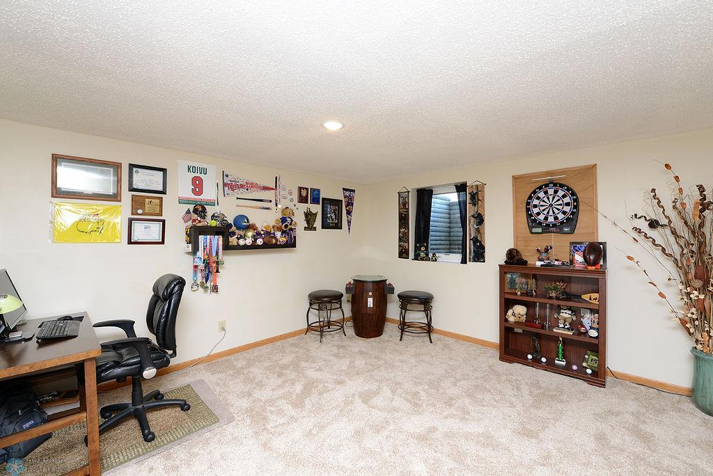 Basement game area w/egress window