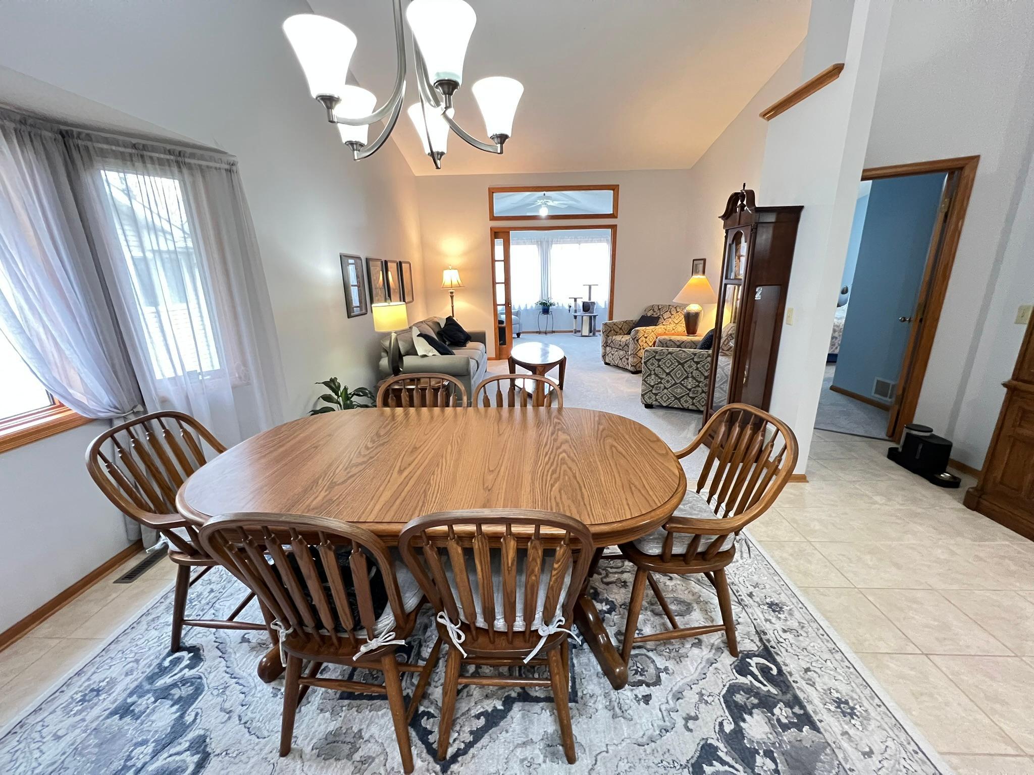 View from dining area looking towards sun room.