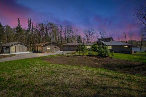 Twilight view of this serene lakefront property on Long Lake in Aitkin