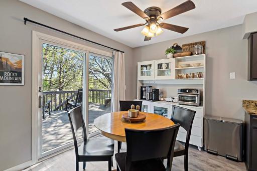Eating area right off the deck and kitchen