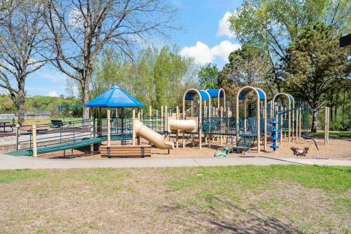Wonderful park with playground, ball fields and courts right down the street!