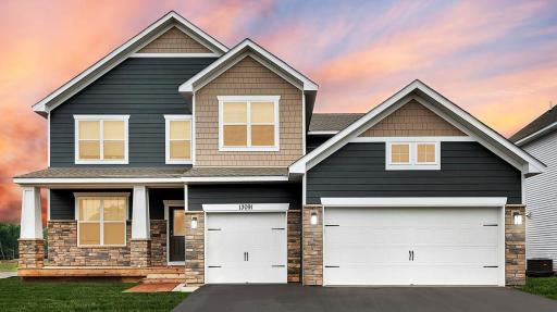 Jordan with Craftsman exterior. Actual home is under construction, photos are of a former model home.