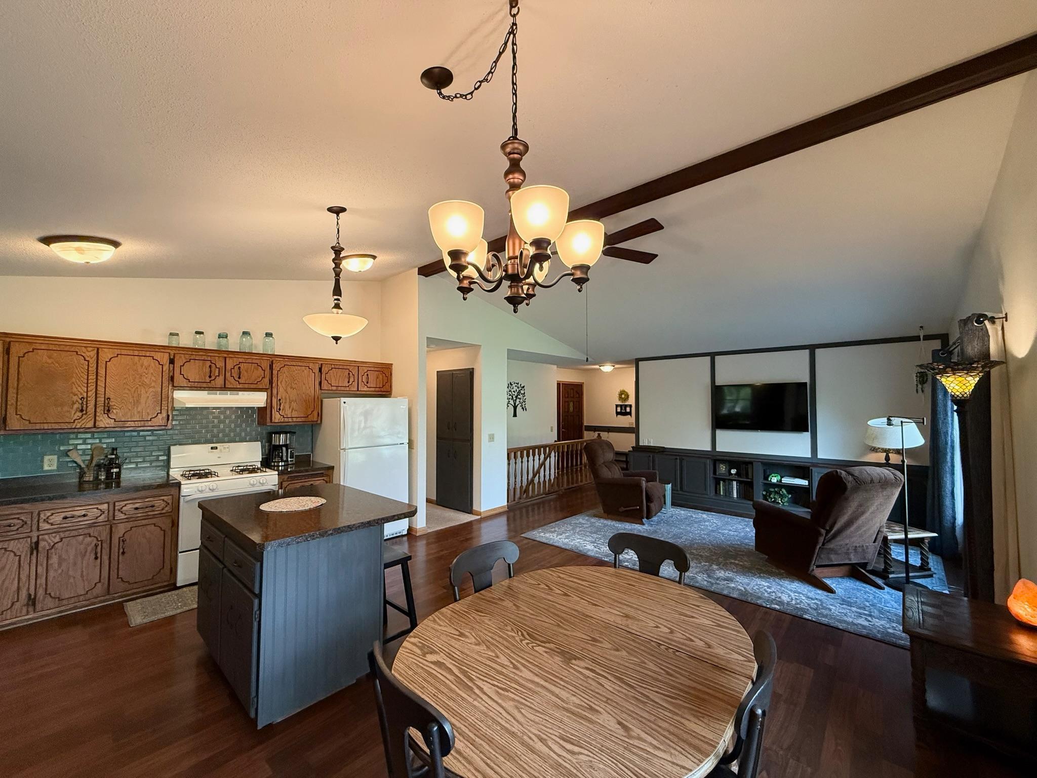 Dining, Kitchen, Living