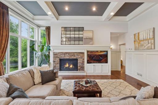 Enjoy one of the five gas fireplaces in the home.