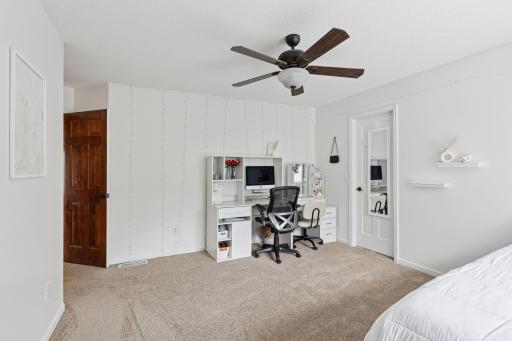 One of the three bedroom suites on the upper level-complete with full bathroom and 2 closets!