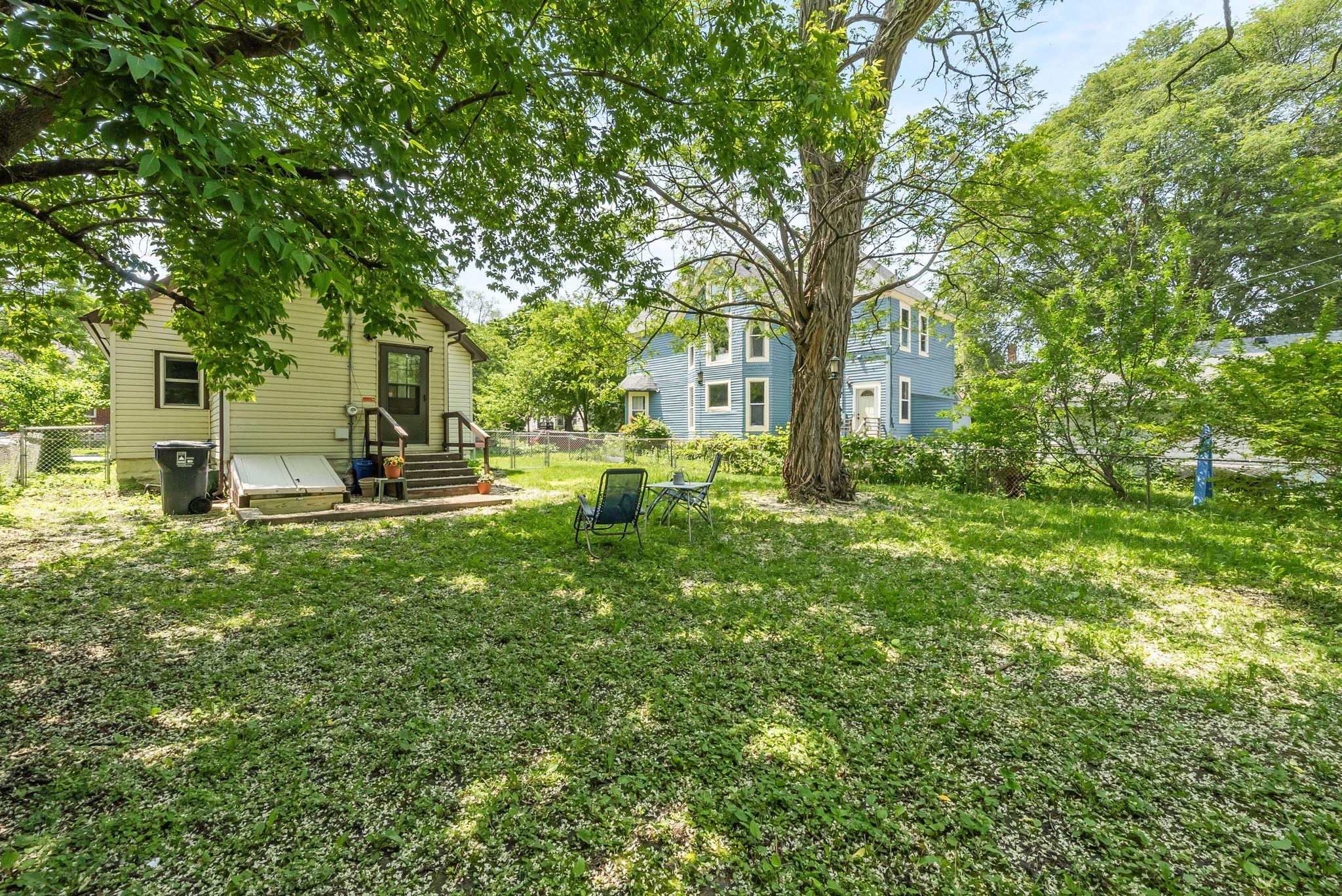 The yard has just the right amount of shade and tree coverage!