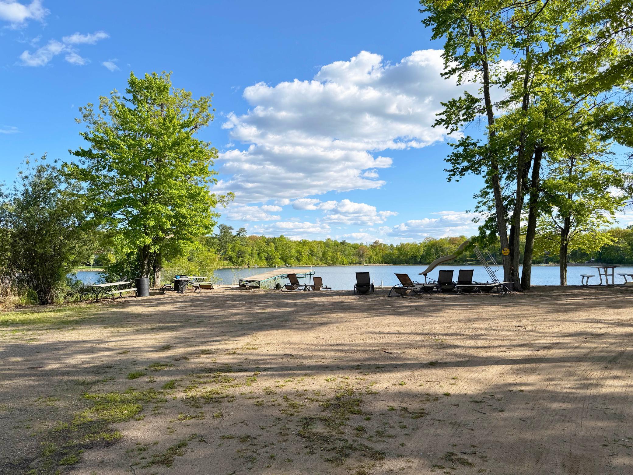 Another shot of the campground's lake access and park.
