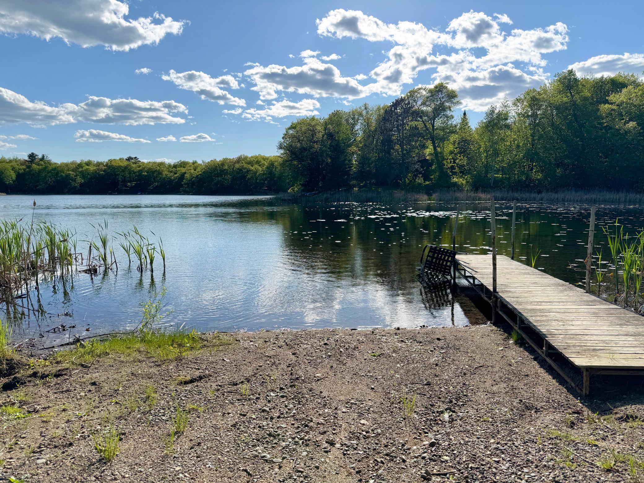 A closer look at the dock and boat launch.