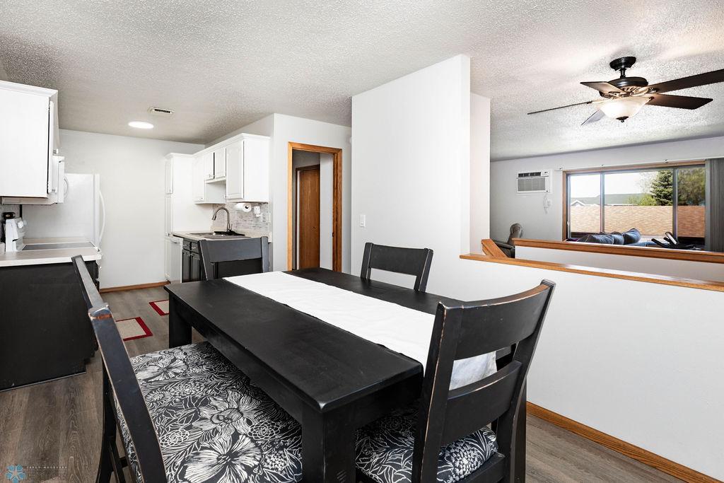 Dining area offers a view to the Living Room