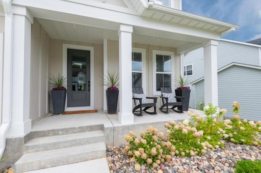 Greet guests on the front porch. And it is nice to relax here and chat with the neighbors that stroll by.