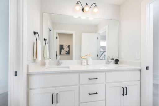 The Jack and Jill bath shared by bedrooms 2 and 3.