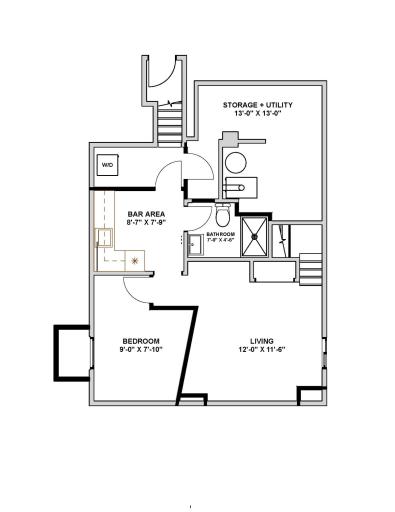 Duplex Floorplan Showing Hidden Staircase Location