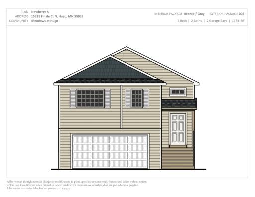 Exterior Rendering. Photos and renderings may not depict actual plan, materials, & finishes may vary. All measurements are approximate.