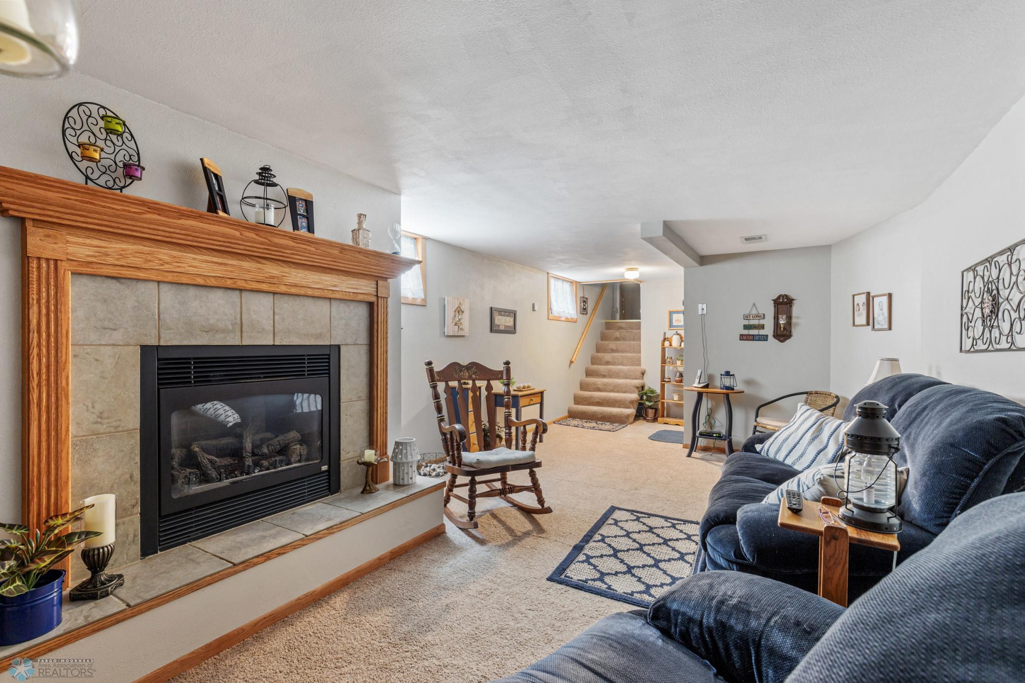 Gas Fireplace- Lower Level Living Room