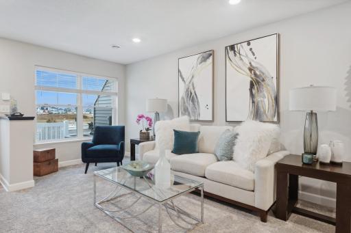 Besides having the large media wall, there is another larger wall space which offers plenty of room for furniture placement and decoration.