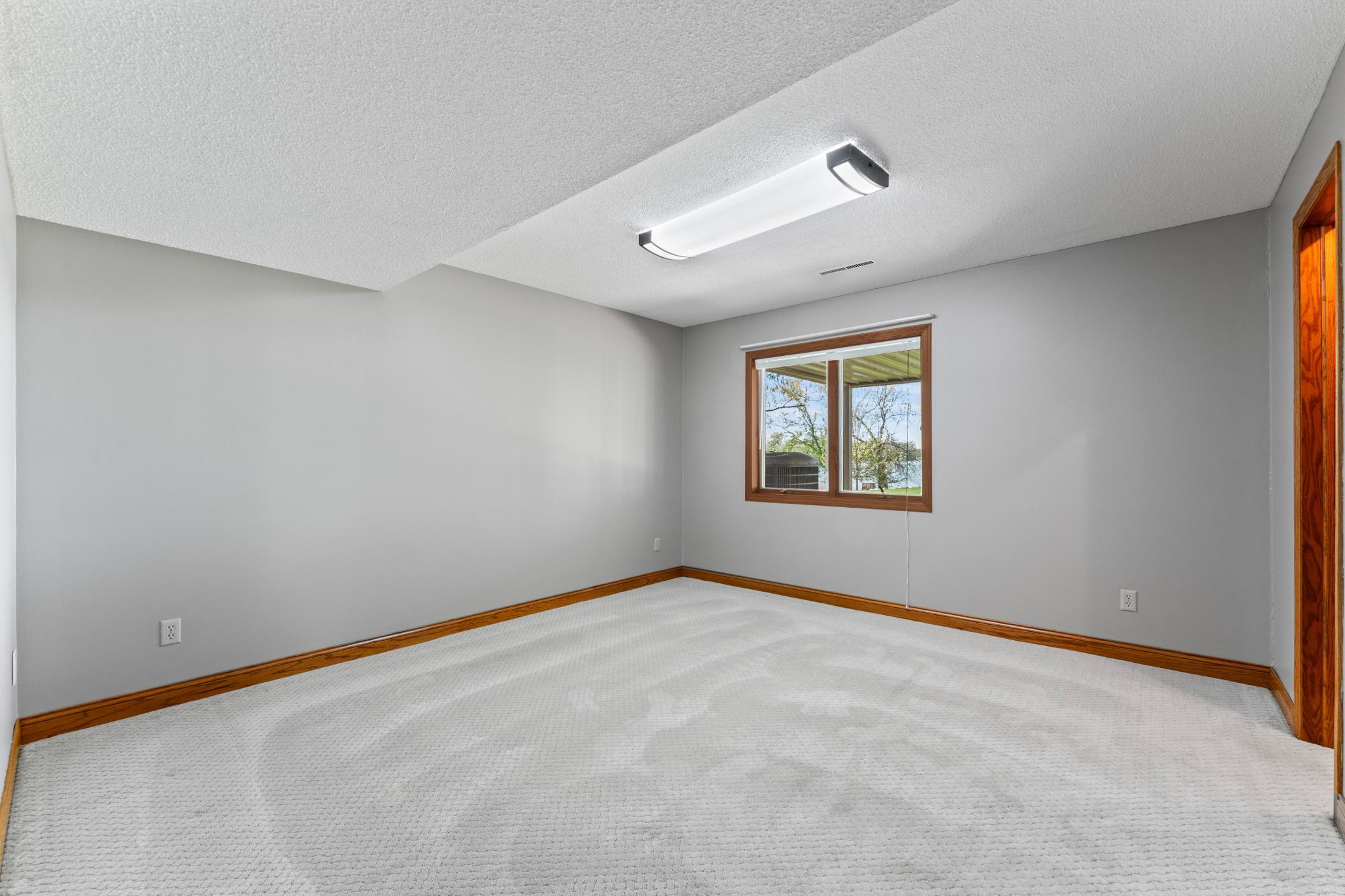 Lower Level Third Bedroom has Daylight window and Walk-in Closet
