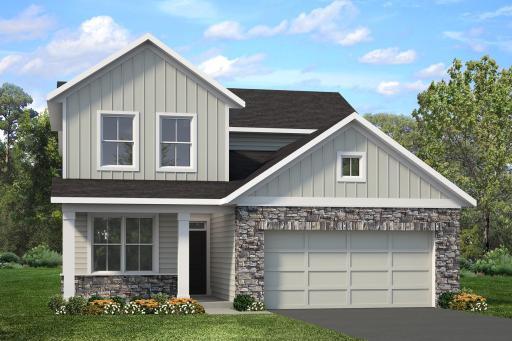 This charming home boasts stunning curb appeal, highlighted by beautiful LP Smartside exterior siding and elegant stone accents. The inviting front porch adds a welcoming touch, perfect for enjoying quiet evenings or greeting guests.