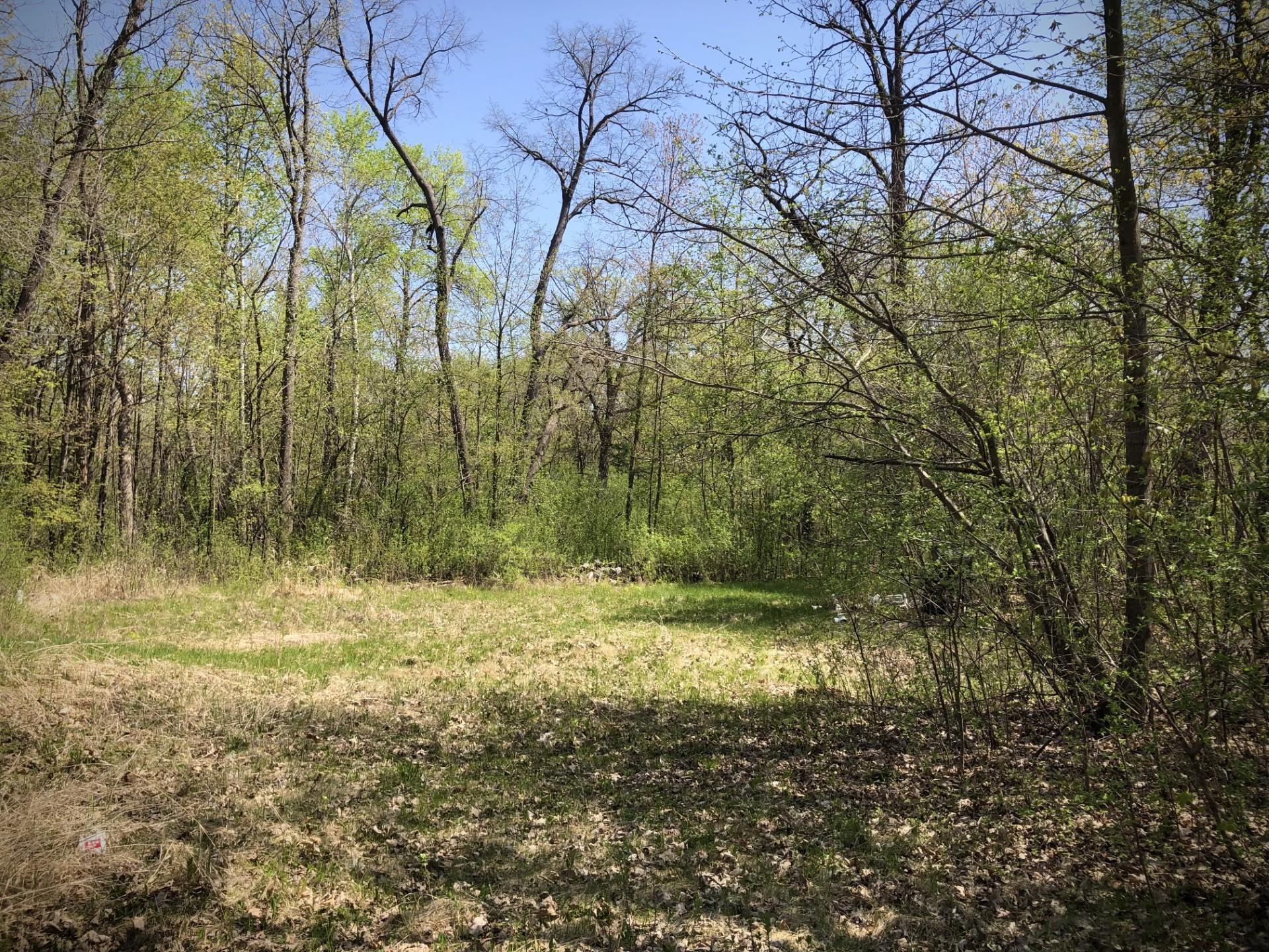 View of the lot from the west. There is an open area for a RV, Ice house.