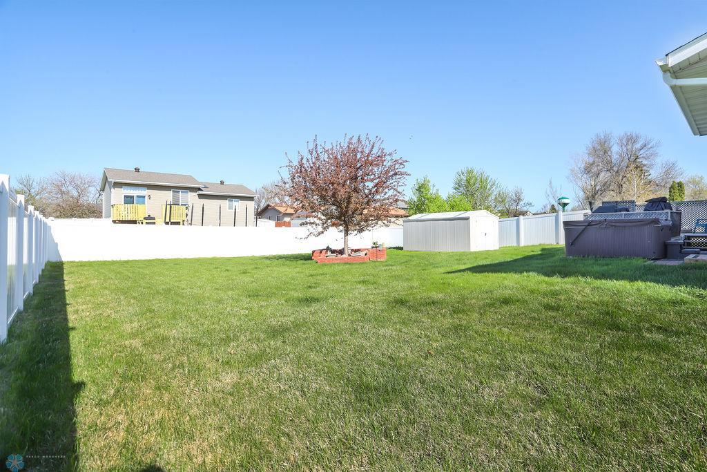 Fully fenced backyard