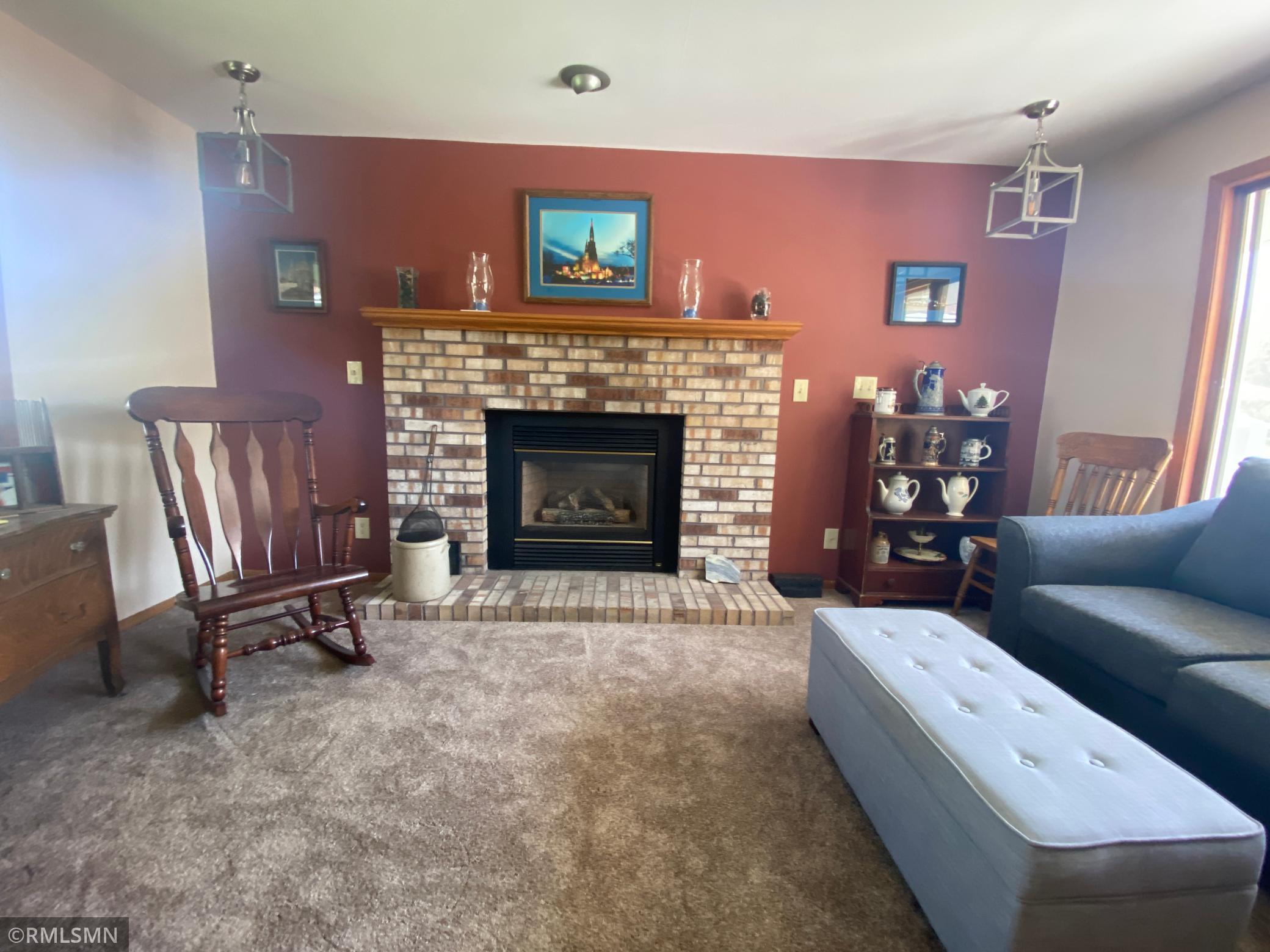 Family room gas fireplace