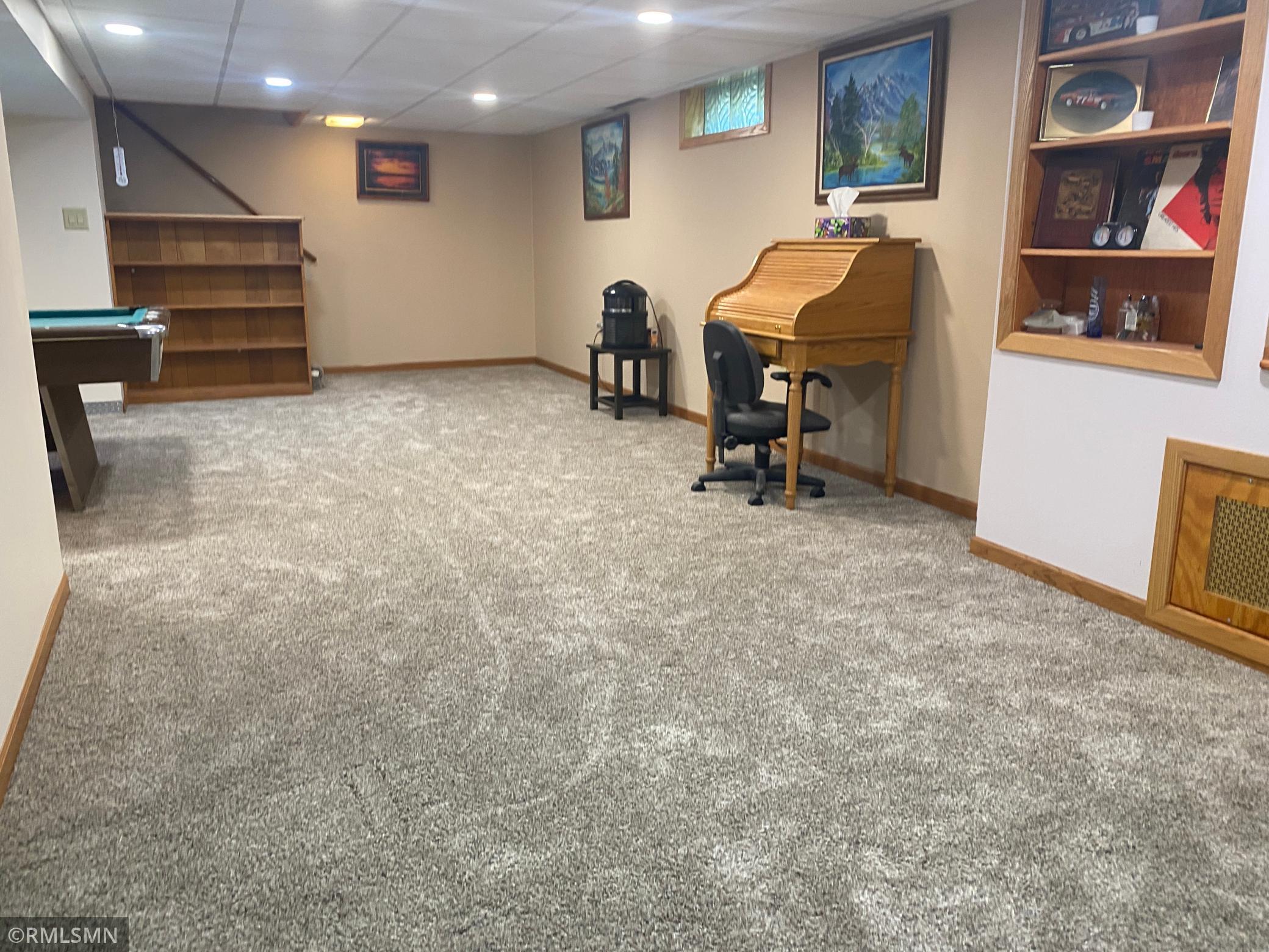 Lower level entertainment area