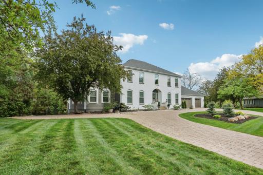 This Paver circle driveway is a show stopper.
