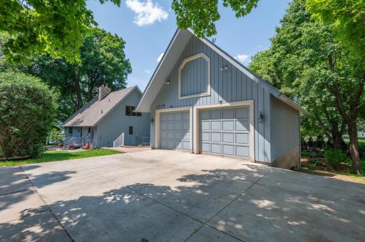 Large two stall, two story garage with excellent upper level storage area and garage below.