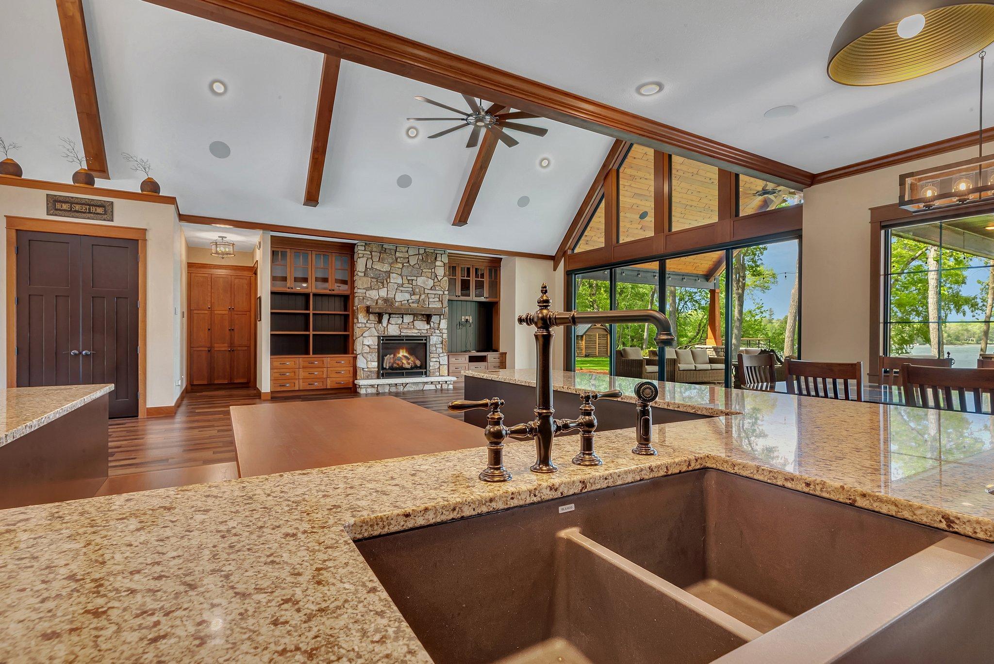 Granite center island with sink.
