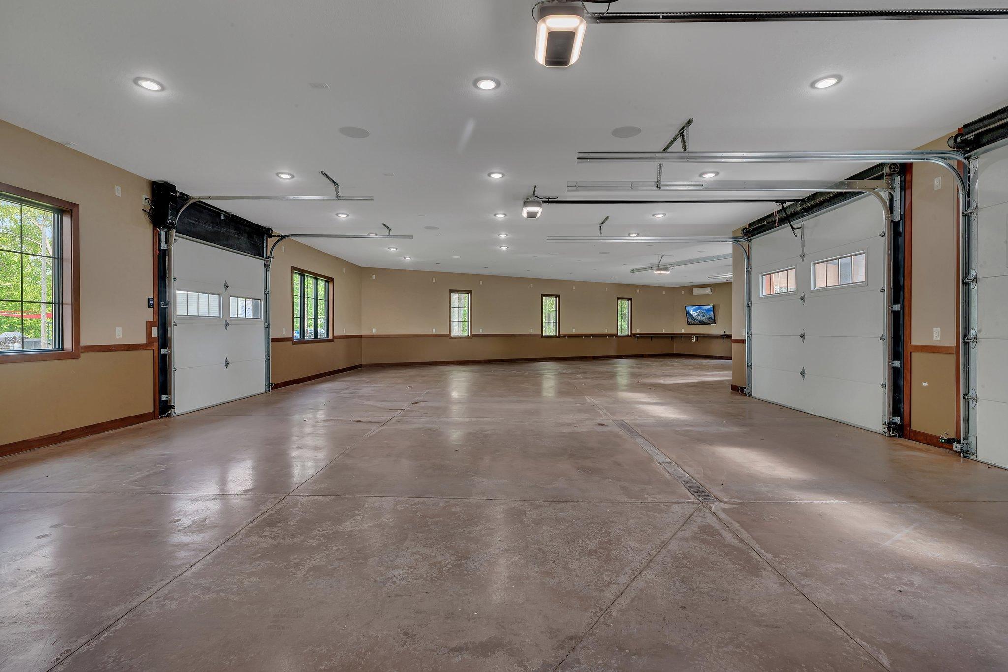 Fully Finished garage with lots of outlets
