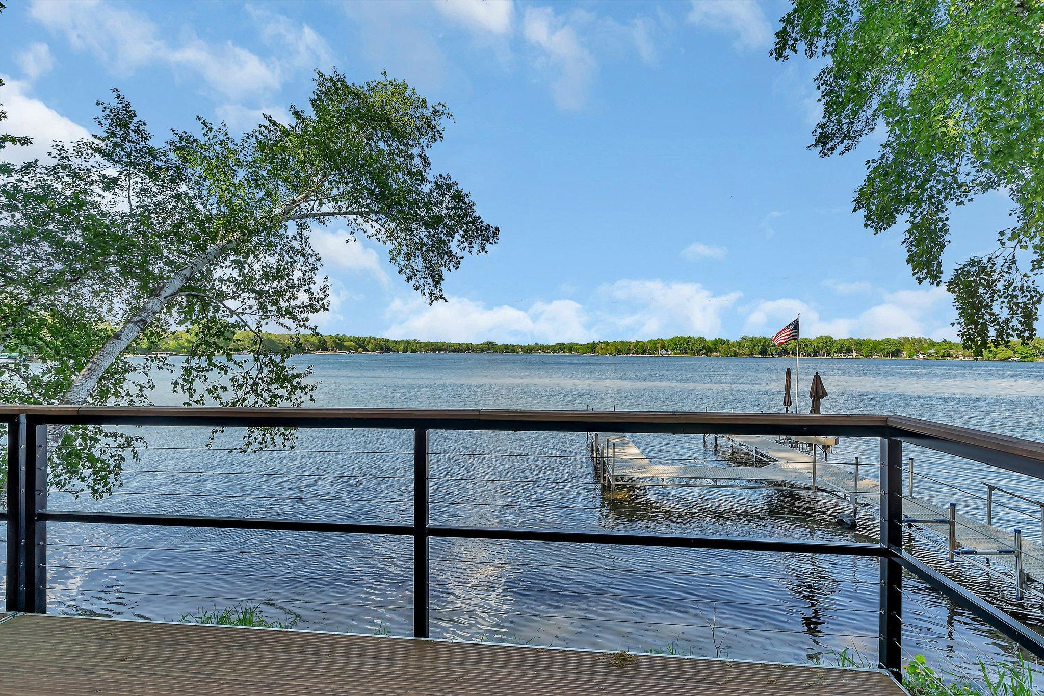 Enjoy the water views from the decking above the boathouse.